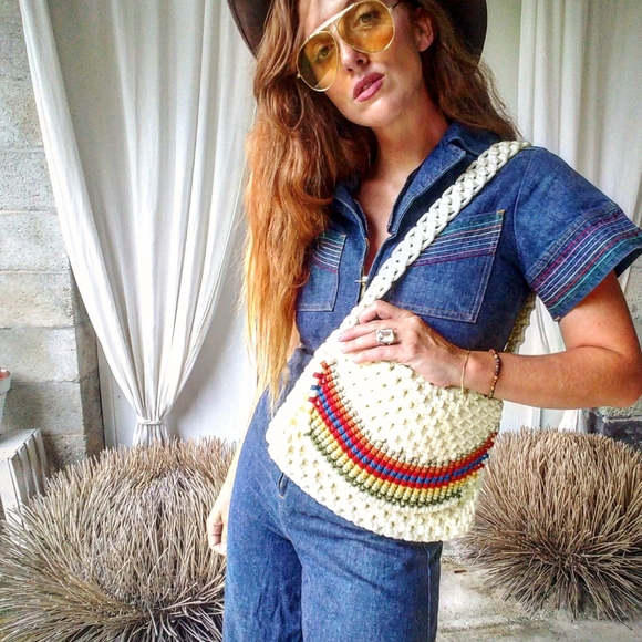 Vintage 70's Macrame Purse!✌🏽🌈 - Picture 1 of 5